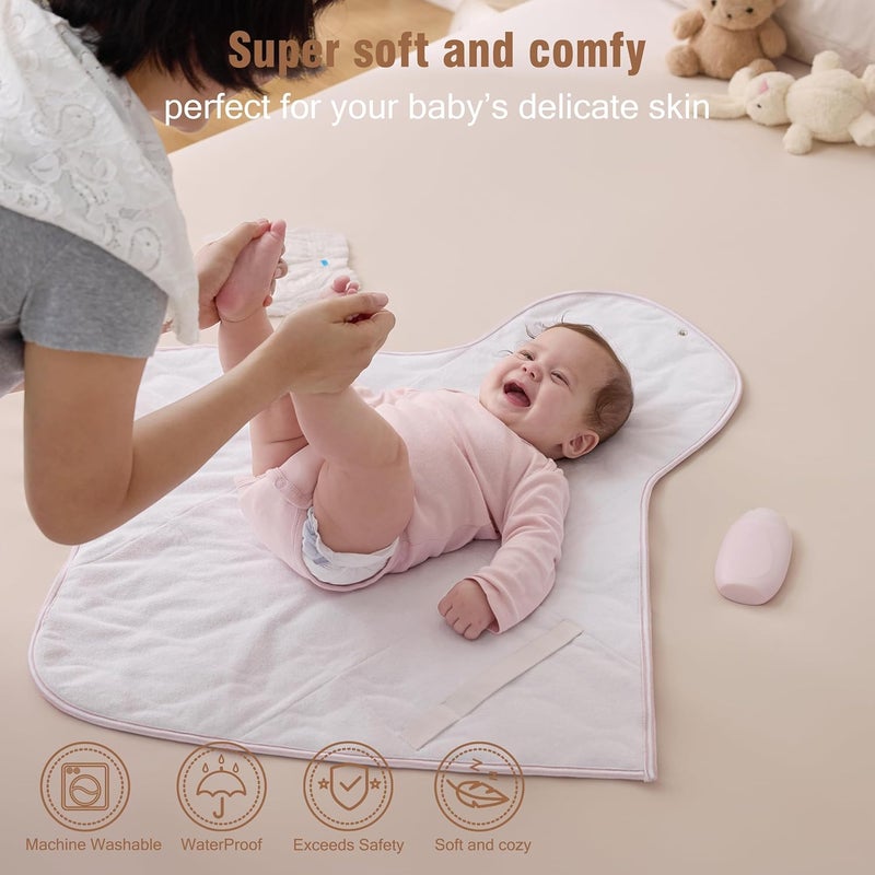U-tex Baby Portable Changing Pad, Waterproof & Wipeable Diaper Changing Mat with Carrying Bag, Foldable Changing Mat for Travel, Newborn Shower Gifts - Image 3